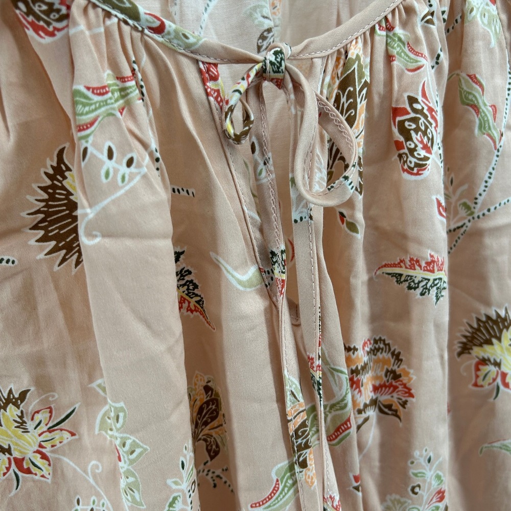 Martha Stewart Leah Floral Peasant Peach Pink Cotton Stretch Blouse 3X Spring - Picture 2 of 10